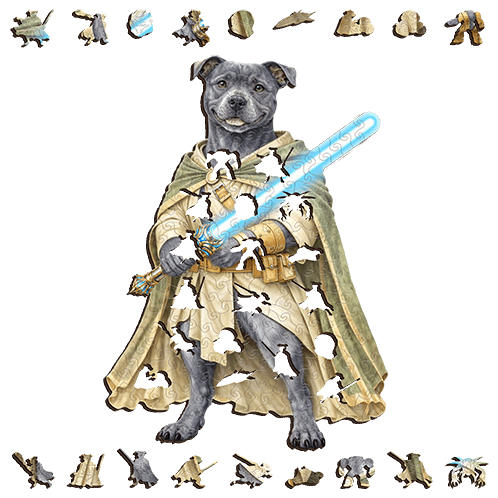 Staffy Stellar Protector ~ Decorative Wooden Puzzle Puzzle Art Australia