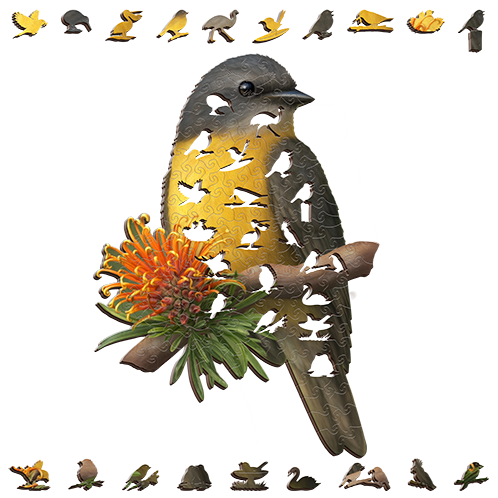 Eastern Yellow Robin Wooden Puzzle