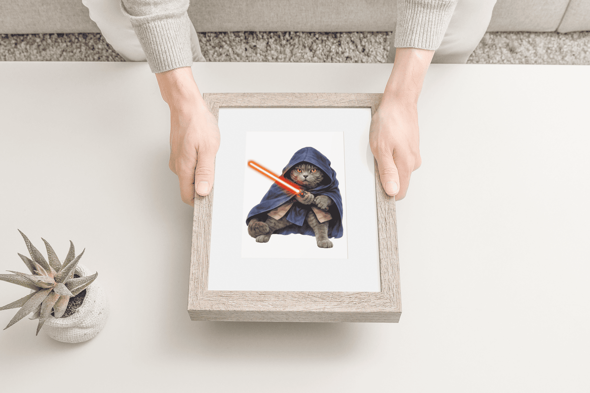 British Shorthair Guardian wooden puzzle framed and held in hands
