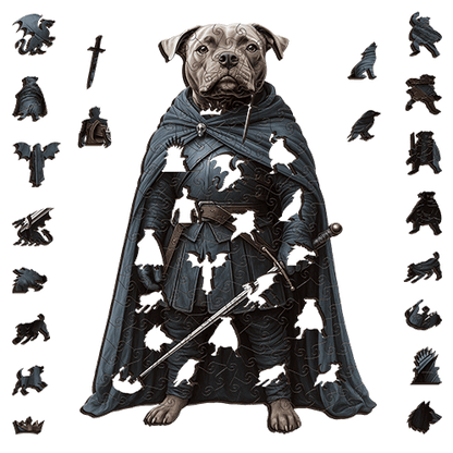 Snowblade Staffy Wooden Puzzle Puzzle Art Australia