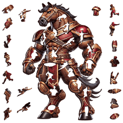 The Crimson Bronco-Inspired Warrior Puzzle – QLD Rugby League Gift Puzzle Art Australia