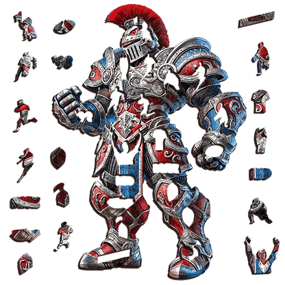 The Red and Blue Knight Warrior Puzzle – Newcastle-Inspired Rugby League Puzzle Puzzle Art Australia