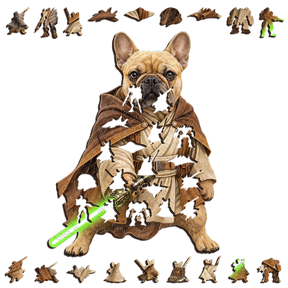 Frenchie Orbit Commander ~ Decorative Wooden Puzzle