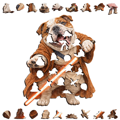Bulldog Starforge Guardian ~ Decorative Wooden Puzzle