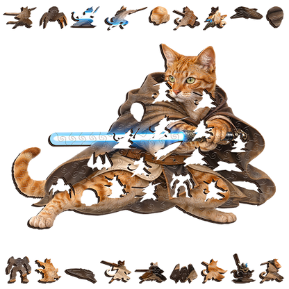 Tabby Cat Starbound Explorer ~ Decorative Wooden Puzzle
