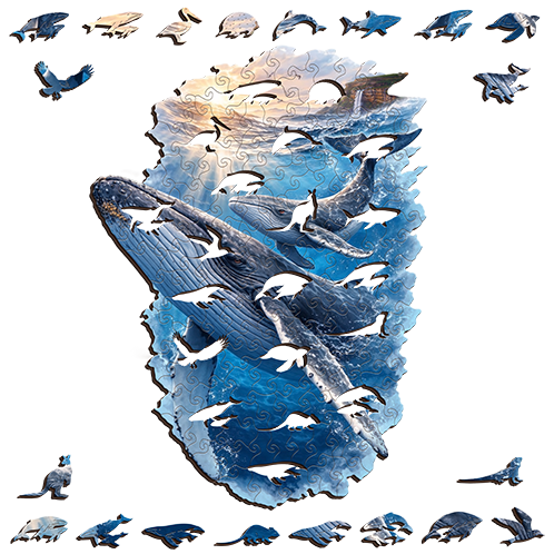 Humpback Whale Breach~ Decorative Wooden Puzzle
