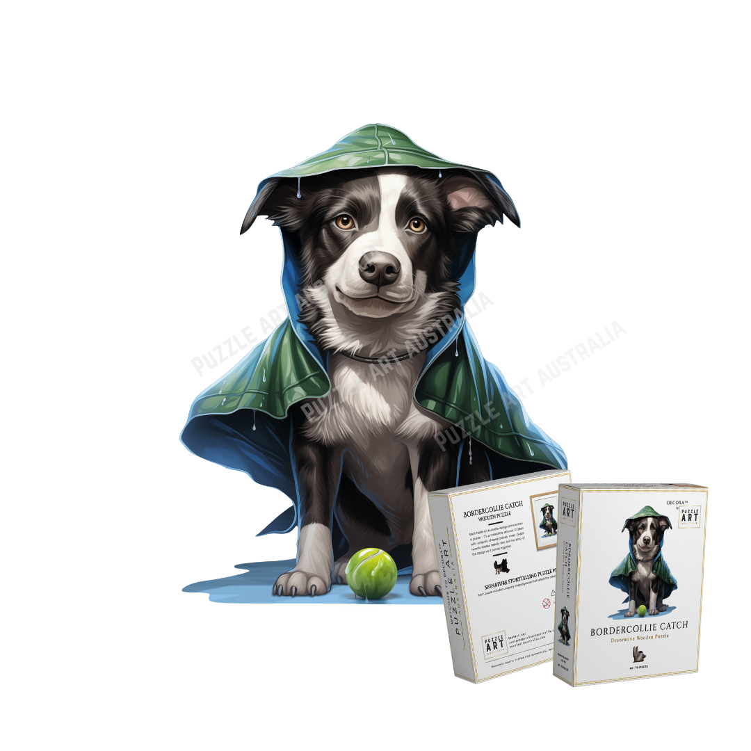 Border Collie Catch Wooden Puzzle