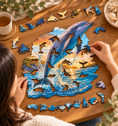 Bottlenose Dolphin Wooden Puzzle