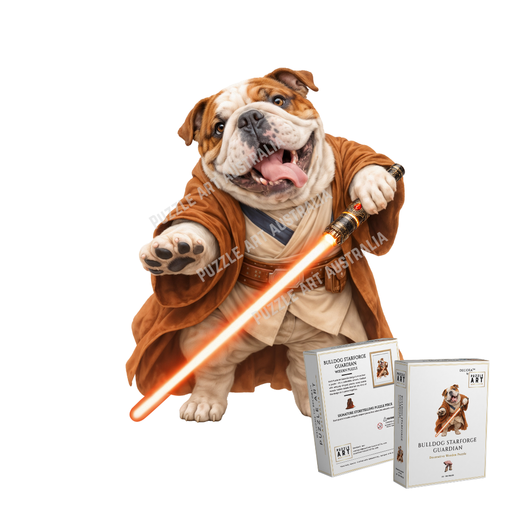 Bulldog Starforge Guardian ~ Decorative Wooden Puzzle