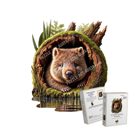 Burrow Keeper Wombat Wooden Puzzle