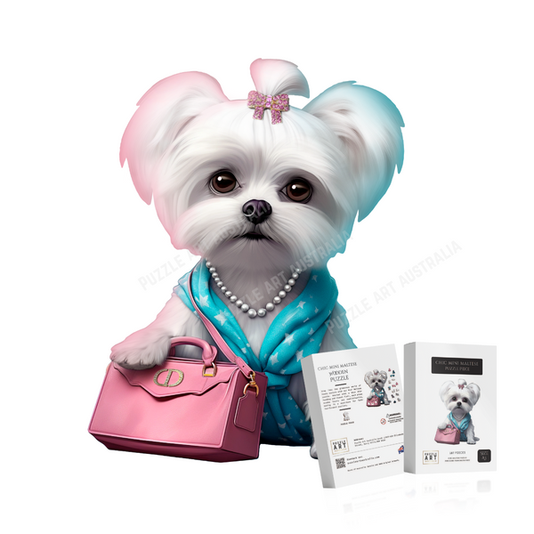 Chic Mini Maltese Wooden Puzzle
