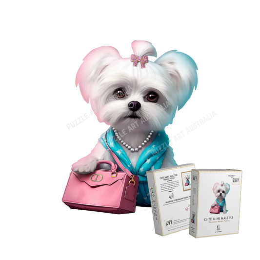 Chic Mini Maltese Wooden Puzzle