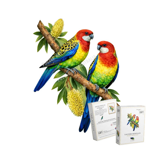 Eastern Rosella Pair Wodden Puzzle