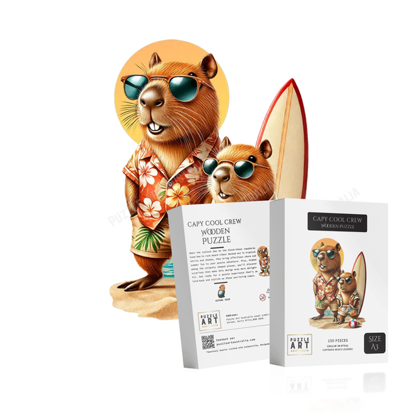 Capybara Cool Crew Wooden Puzzle