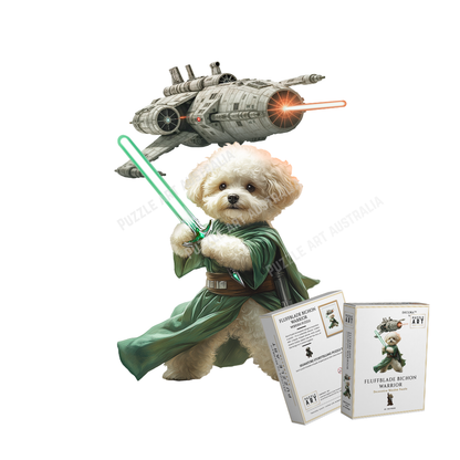 Fluffblade Bichon Warrior Wooden Puzzle