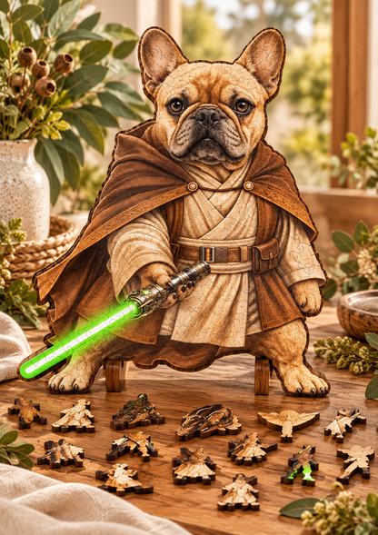 Frenchie Orbit Commander ~ Decorative Wooden Puzzle