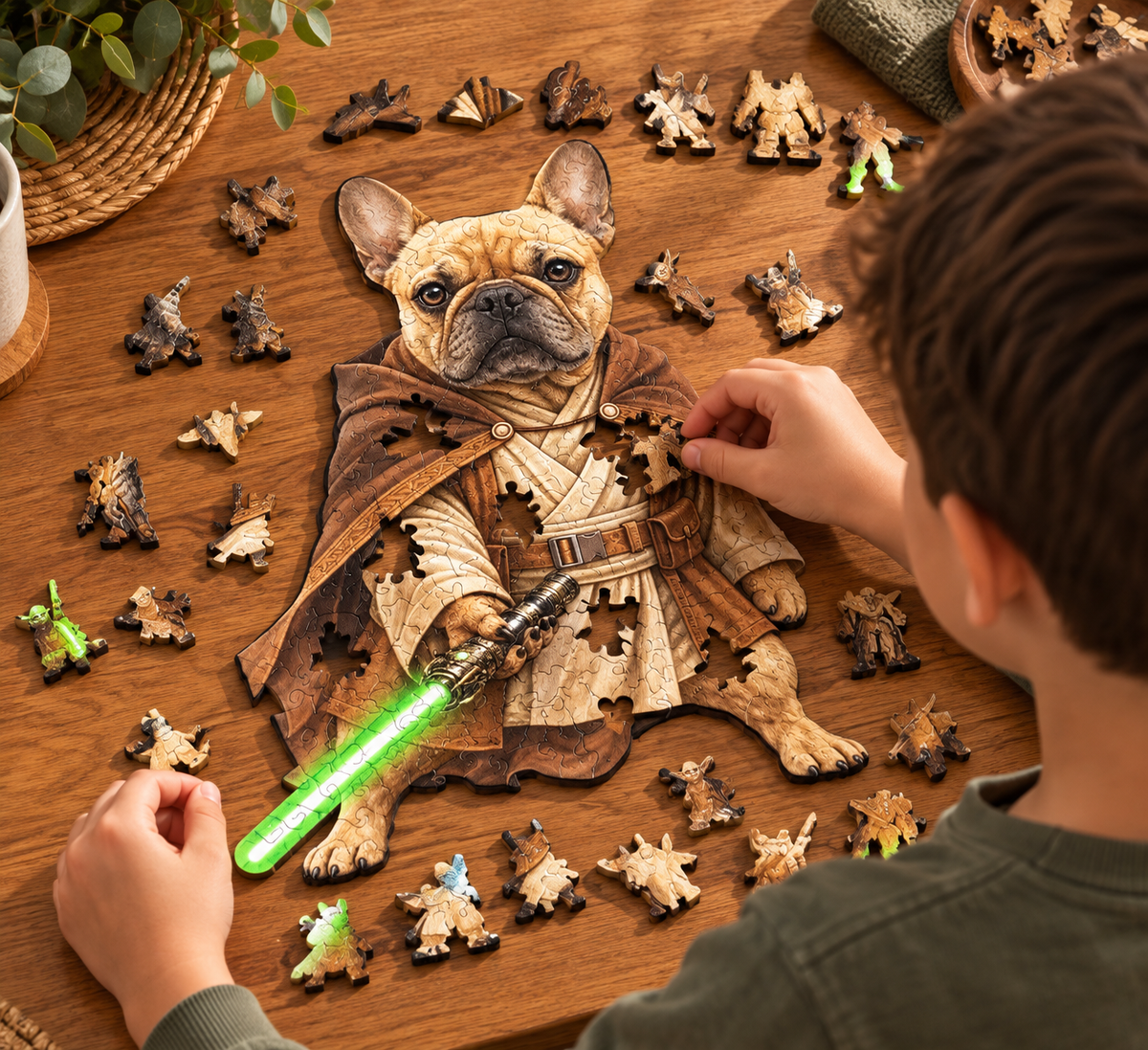 Frenchie Orbit Commander ~ Decorative Wooden Puzzle