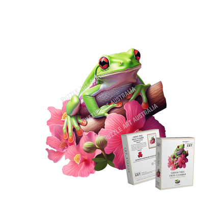Green Tree Frog Wooden Puzzle