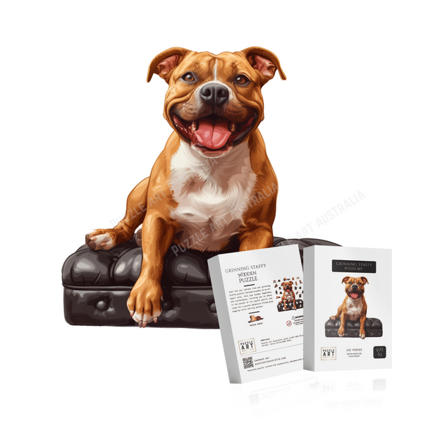 Grinning Staffy Wooden Puzzle