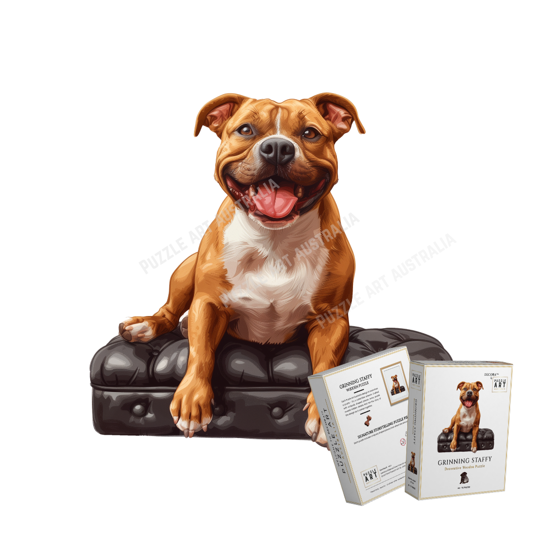 Grinning Staffy Wooden Puzzle