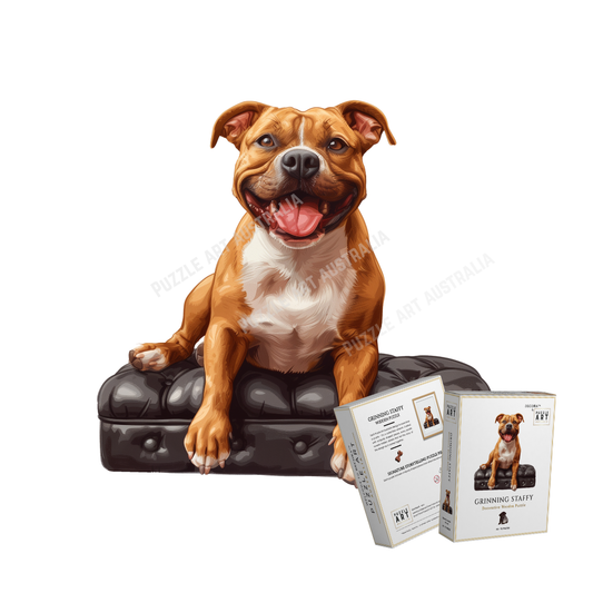 Grinning Staffy Wooden Puzzle