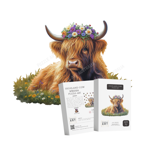 Highland Cow Wooden Puzzle