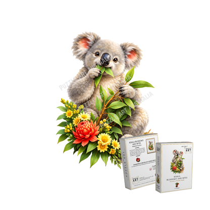 Koala Blossoms and Bites ~ Decorative Wooden Puzzle