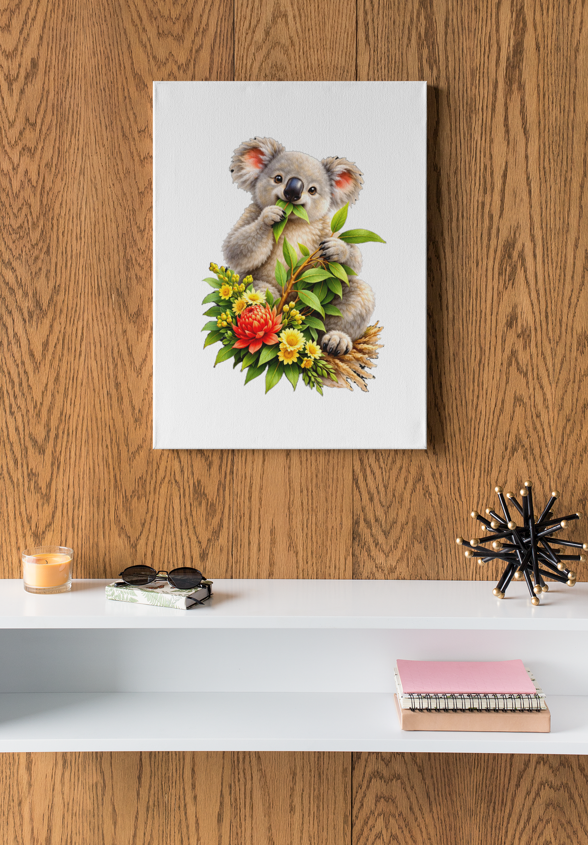 Koala Blossoms and Bites ~ Decorative Wooden Puzzle