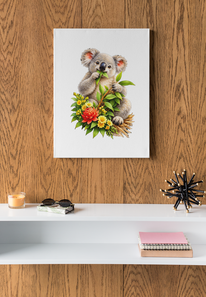Koala Blossoms and Bites ~ Decorative Wooden Puzzle