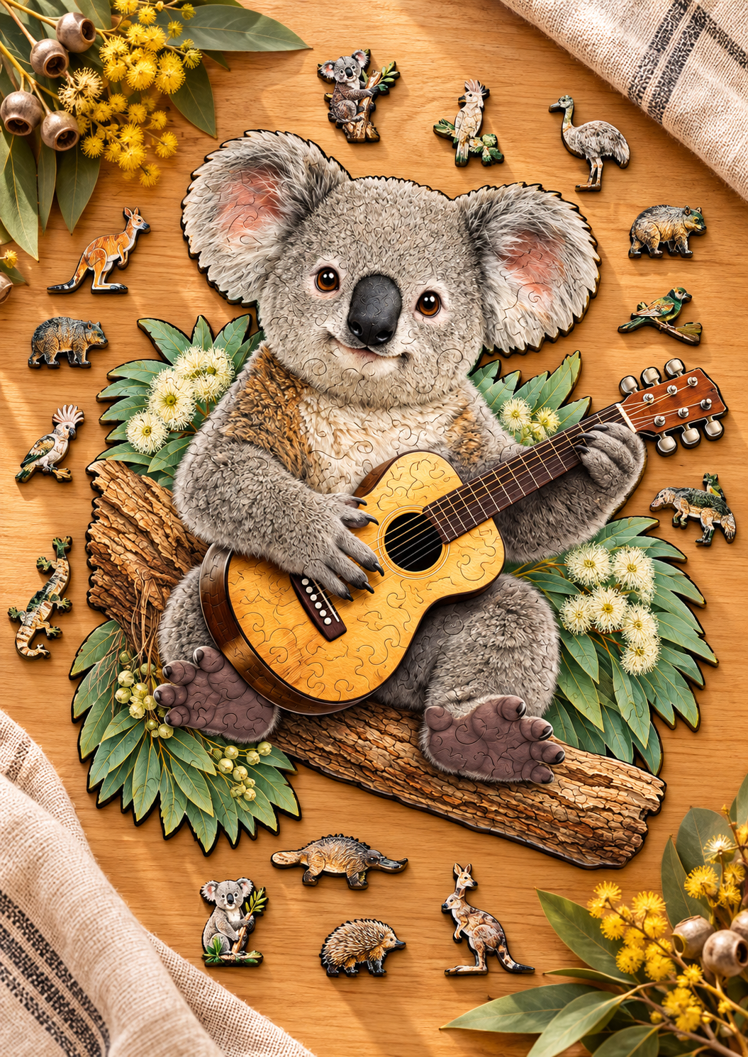 Koala Strumming Wooden Puzzle