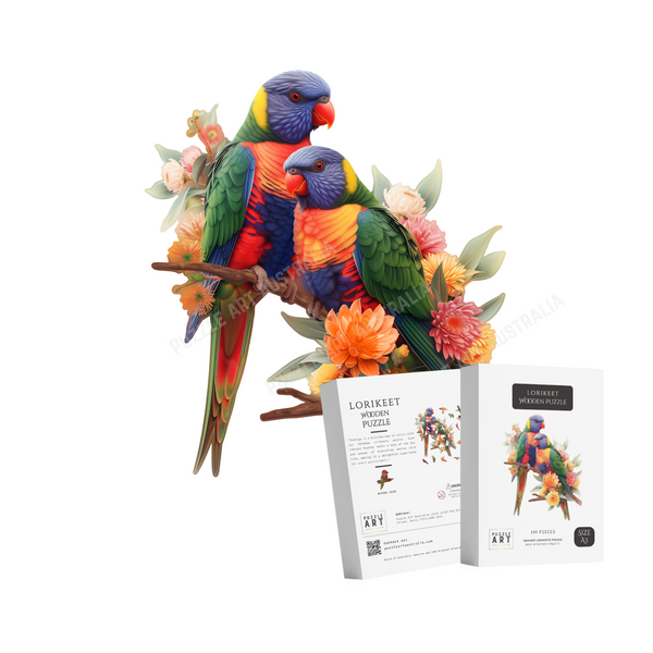 Lorikeet Pair Wooden Puzzle