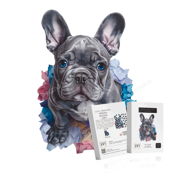 Lilac Frenchie Wooden Puzzle