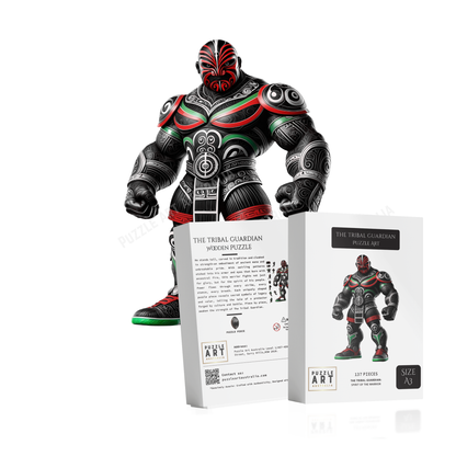 Tribal NZ Warrior Puzzle – Māori-Inspired Gladiator for League Fans-Wooden Puzzle Puzzle Art Australia