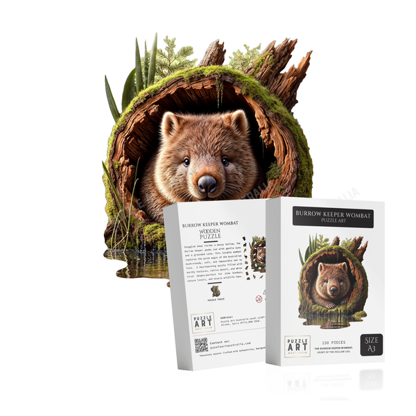Burrow Keeper Wombat Wooden Puzzle