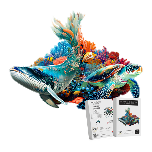 Whale and Turtle Wooden Puzzle