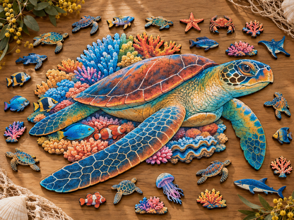 Green Sea Turtle Wooden Puzzle