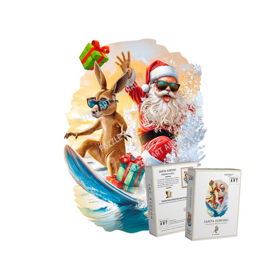 Santa Surfing Wooden Puzzle