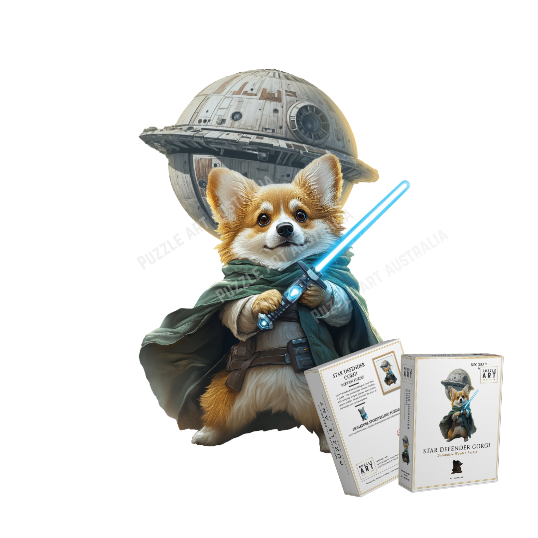 Star Defender Corgi Wooden Puzzle