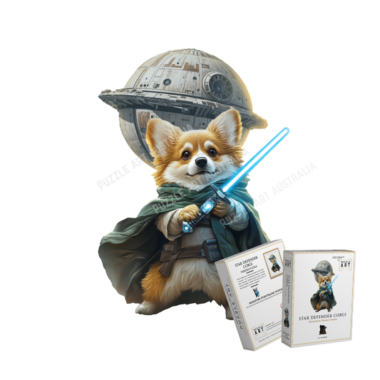 Star Defender Corgi Wooden Puzzle