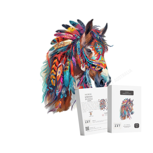 Tribal Horse Wooden Puzzle