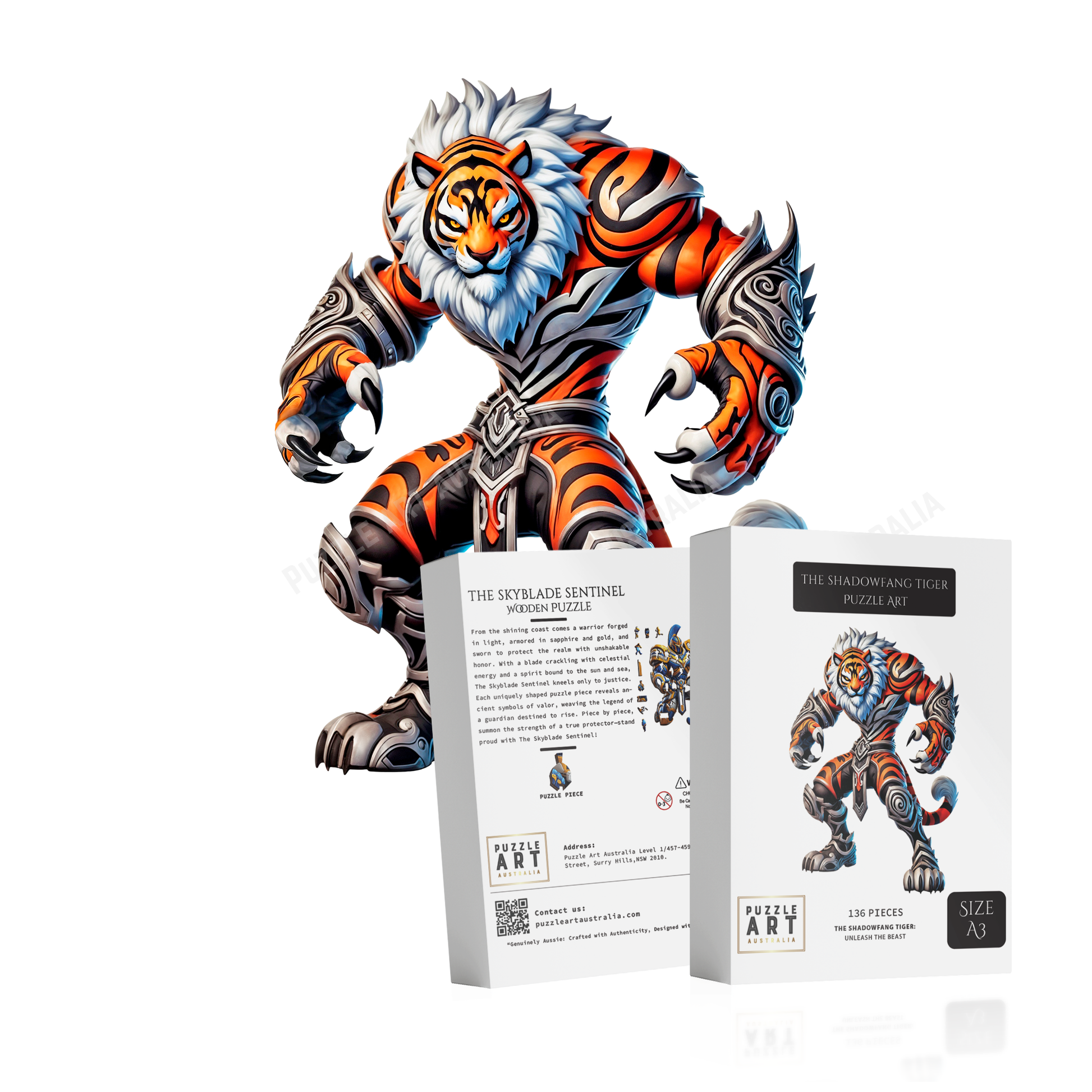 The Shadowfang Tiger-Inspired Puzzle – Wests Gladiator Character for Footy Fans-Wooden Puzzle Puzzle Art Australia