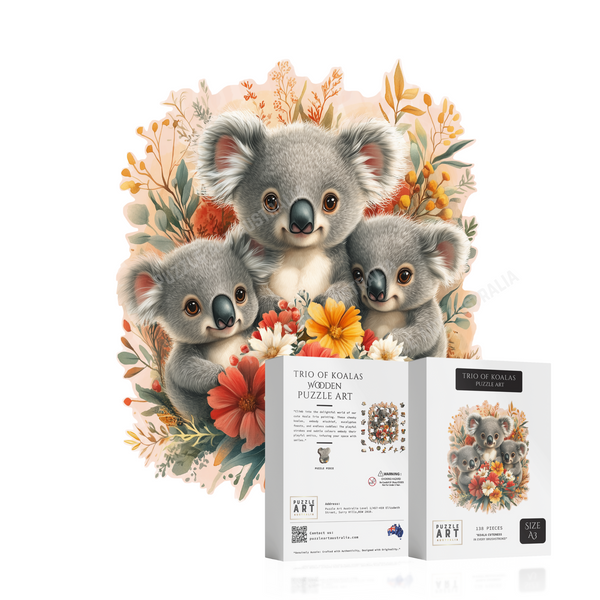 Trio of Koalas Wooden Puzzle