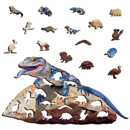 Blue Tongue Lizard Puzzle Art Australia