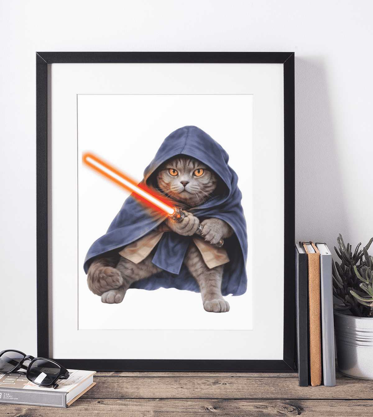 British Shorthair Guardian wooden puzzle framed on a desk