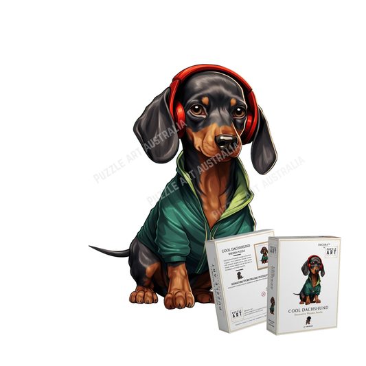 Hip Hop Dachshund Wooden Puzzle