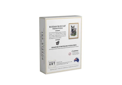 Russian Blue Cat Wooden Puzzle