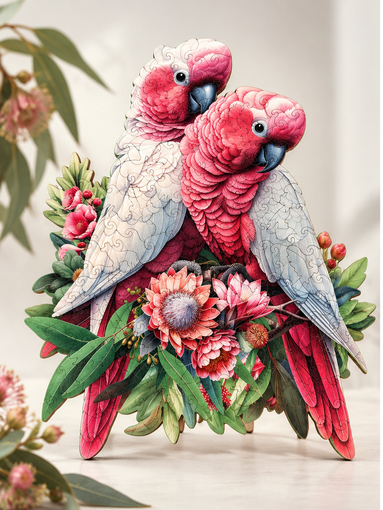 Galah Pair ~ Wooden Art Puzzle