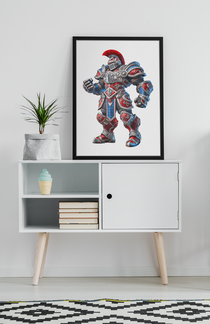 The Red and Blue Knight Warrior Puzzle – Newcastle-Inspired Rugby League Puzzle Puzzle Art Australia