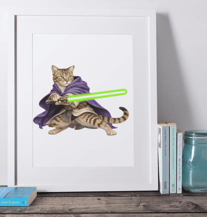 Shorthair Domestic Cat wooden puzzle framed on a desk