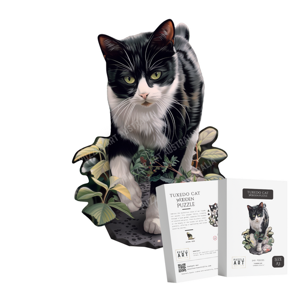 Tuxedo Cat Wooden Puzzle